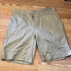 St. John's Bay Light Khaki Flat Front Shorts Classic Relaxed Fit